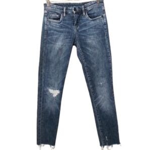BLANK NYC Women's Skinny Low Rise Stretch Distressed Denim Jeans Size 24